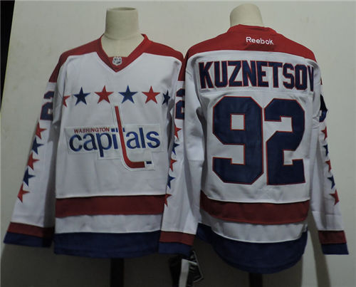 Men's Washington Capitals #92 Evgeny Kuznetsov White Alternate Reebok Premier Jersey S-3XL