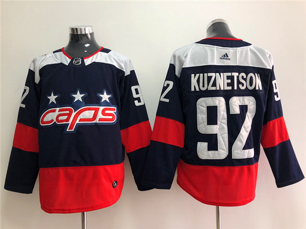 Men's Washington Capitals #92 Evgeny Kuznetsov adidas Navy 2018 Stadium Series Jersey