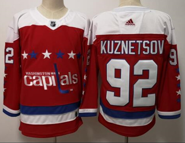 Men's Washington Capitals #92 Evgeny Kuznetsov adidas Red Alternate Jersey