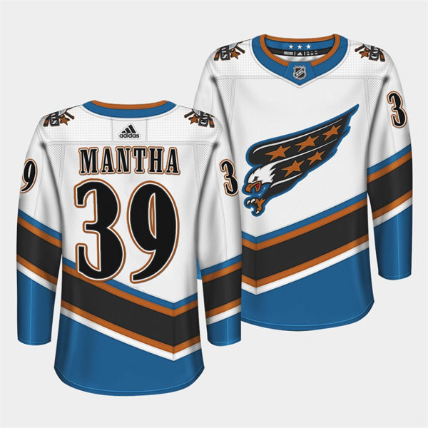 Men's Washington Capitals Anthony Mantha Adidas White Screaming Eagle Retro Jersey