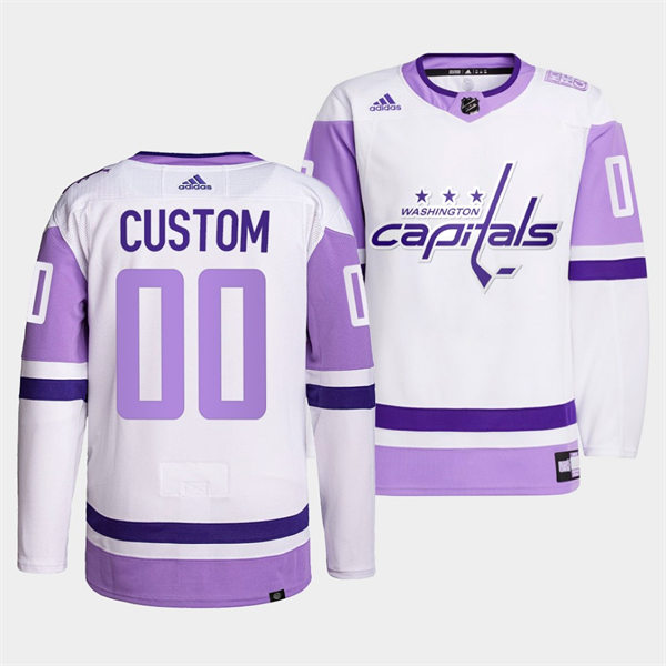 Men's Washington Capitals Custom White Primegreen 2021 Hockey Fights Cancer Jersey Stitched