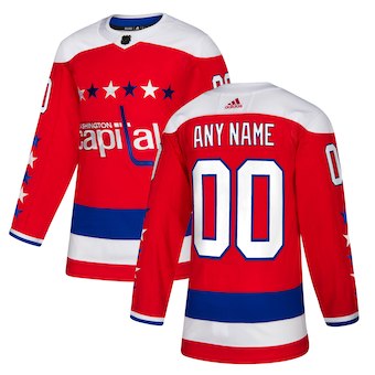 Men's Washington Capitals adidas Red Alternate Authentic Custom Jersey Stitched