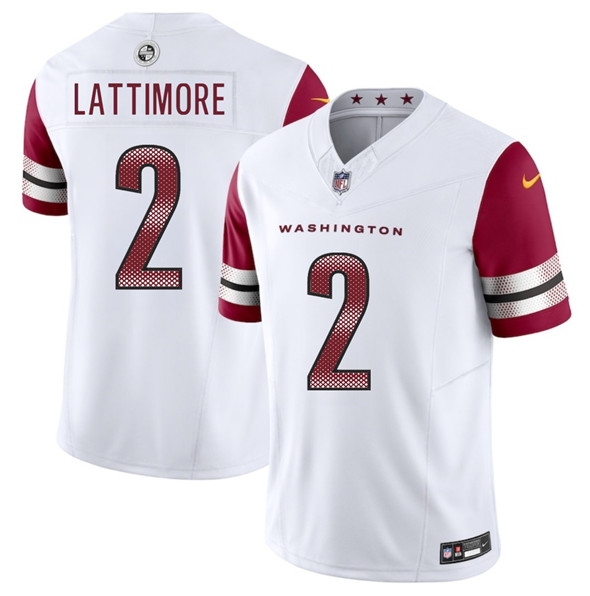 Men's Washington Commanders #2 Marshon Lattimore White 2025 F.U.S.E. Vapor Limited Football Stitched Jersey