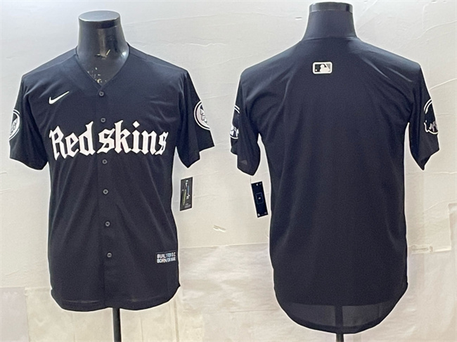 Men's Washington Commanders Blank Black 'Gothic Capitol Shadows Edition' Limited Stitched Baseball Jersey