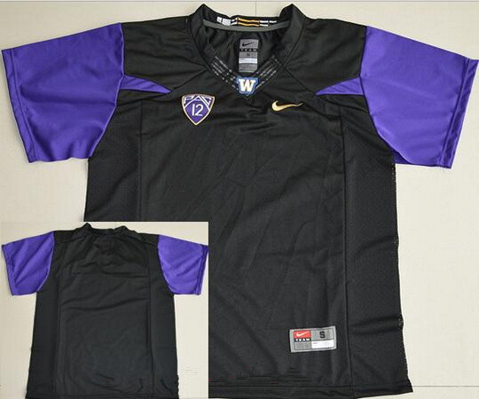 Men's Washington Huskies Custom Black Limited Stitched College Football 2016 Nike NCAA Jersey