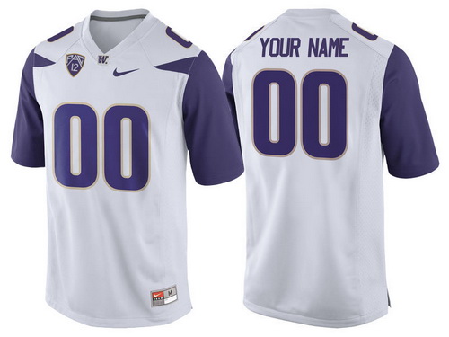 Men's Washington Huskies Custom White Limited Stitched College Football 2016 Nike NCAA Jersey 