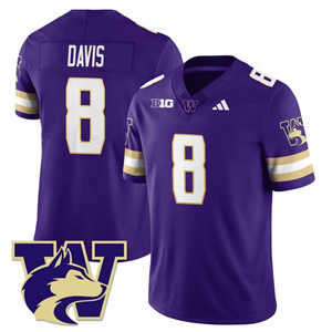 Men's Washington Husky Football 2025 Vapor Limited Jersey - All Stitched Tacario Davis -  8