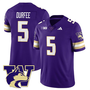 Men's Washington Husky Football 2025 Vapor Limited Jersey - All Stitched Zach Durfee-  5