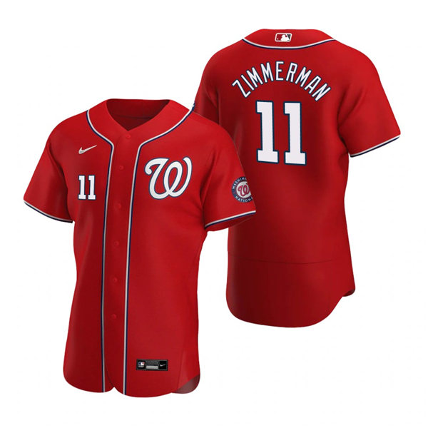 Men's Washington Nationals #11 Ryan Zimmerman Nike Red Authentic Alternate Jersey