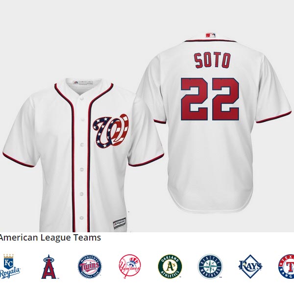 Men's Washington Nationals #22 Juan Soto White Cool Base Alternate Jersey