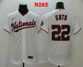 Men's Washington Nationals #22 Juan Soto White Stitched MLB Flex Base Nike Jerse