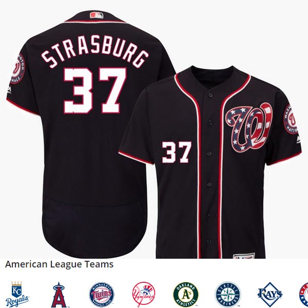 Men's Washington Nationals #37 Stephen Strasburg 2019 World Series Champions Cool Base Navy Jersey
