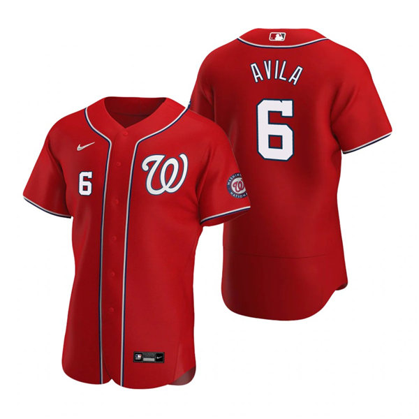 Men's Washington Nationals #6 Alex Avila Nike Red Authentic Alternate Jersey