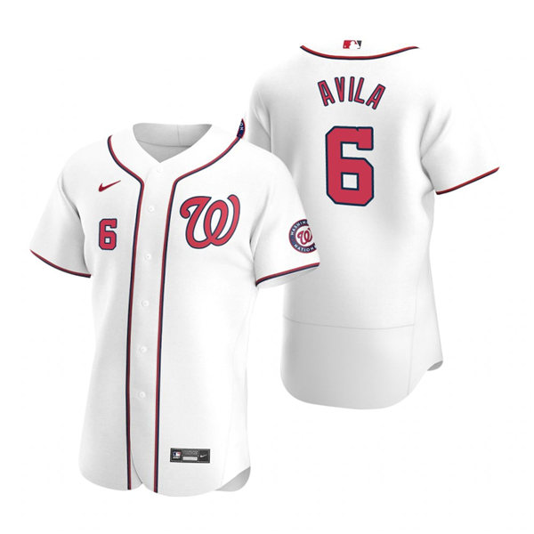 Men's Washington Nationals #6 Alex Avila Nike White Authentic Home Jersey