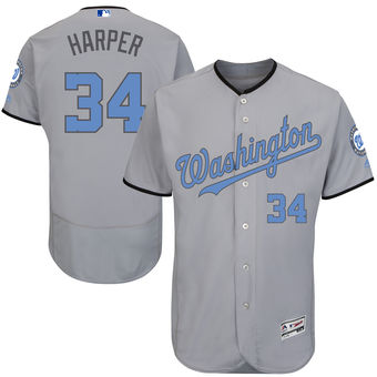 Men's Washington Nationals Bryce Harper Majestic Gray Father's Day FlexBase Jersey
