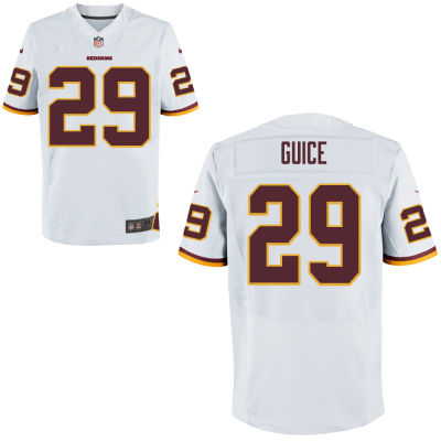 Men's Washington Redskins #29 Guice White Elite Jersey