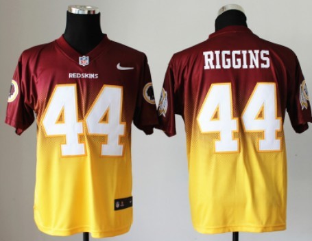 Men's Washington Redskins #44 John Riggins 2013 Drift Fashion II Red Nik Elite Jersey