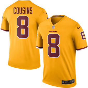 Men's Washington Redskins #8 Kirk Cousins Nike Gold Color Rush Legend Jersey