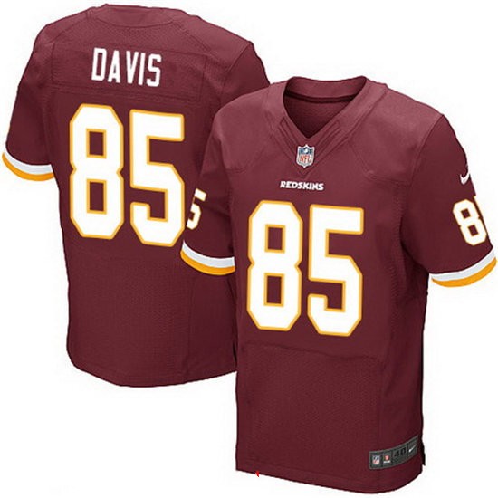 Men's Washington Redskins #85 Vernon Davis Nike Elite Burgundy Red Team Color NFL Jersey