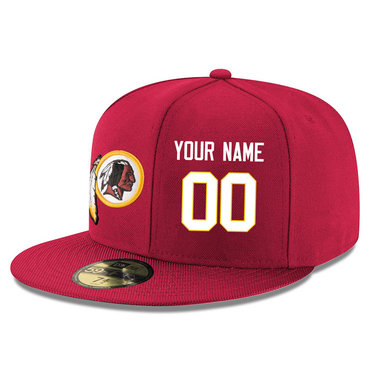 Men's Washington Redskins red Color Snapback Custom Hat (Stitched any name&number)