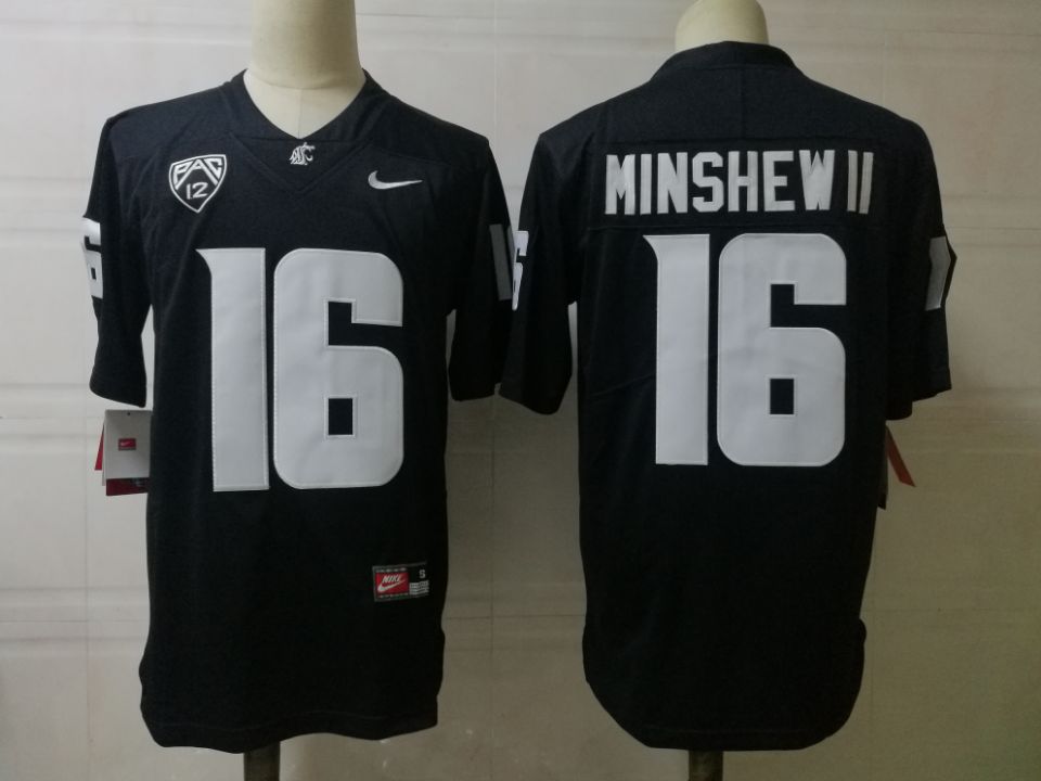 Men's Washington State Cougars #16 Gardner Minshew II Nike Charcoal Stitched NCAA College 