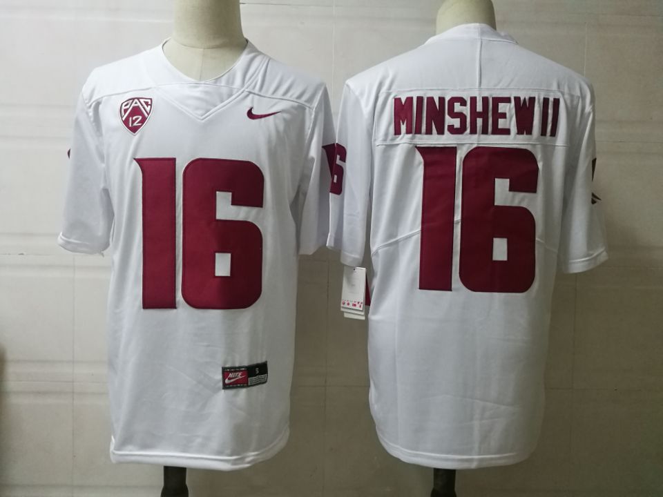 Men's Washington State Cougars #16 Gardner Minshew II Nike White Stitched NCAA College Football Jersey 