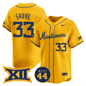 Men's West Virginia Mountaineers 2025 Vapor Premier Limited Jersey - All Stitched Logan Sauve   33
