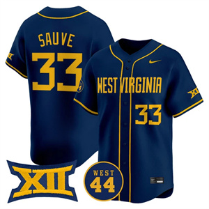 Men's West Virginia Mountaineers 2025 Vapor Premier Limited Jersey - All Stitched Logan Sauve 33