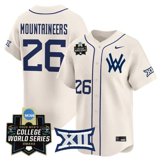Men's West Virginia Mountaineers 2026 World Series Patch Vapor Premier Limited Jersey - All Stitched #26 -  Mountaineers