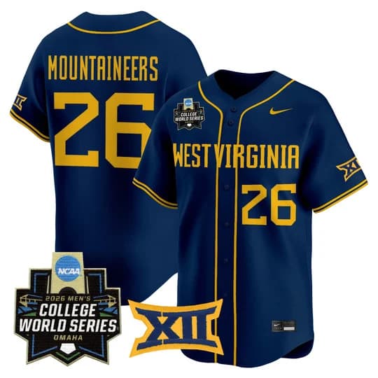 Men's West Virginia Mountaineers 2026 World Series Patch Vapor Premier Limited Jersey - All Stitched #26  Mountaineers