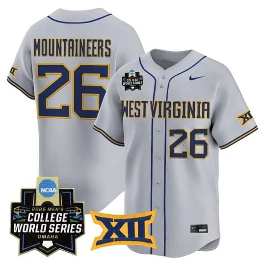 Men's West Virginia Mountaineers 2026 World Series Patch Vapor Premier Limited Jersey - All Stitched #26 Mountaineers #
