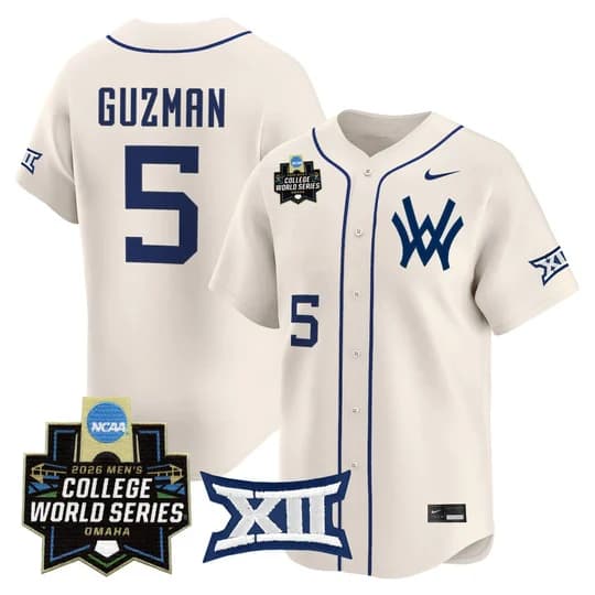 Men's West Virginia Mountaineers 2026 World Series Patch Vapor Premier Limited Jersey - All Stitched Armani Guzman  #  5