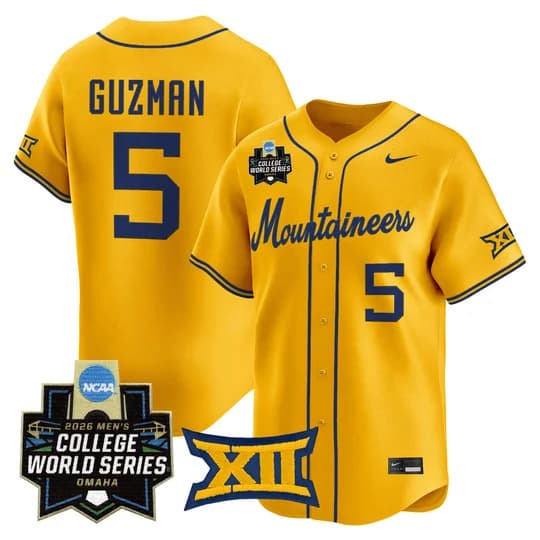 Men's West Virginia Mountaineers 2026 World Series Patch Vapor Premier Limited Jersey - All Stitched Armani Guzman   5