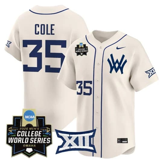 Men's West Virginia Mountaineers 2026 World Series Patch Vapor Premier Limited Jersey - All Stitched Chansen Cole #  35