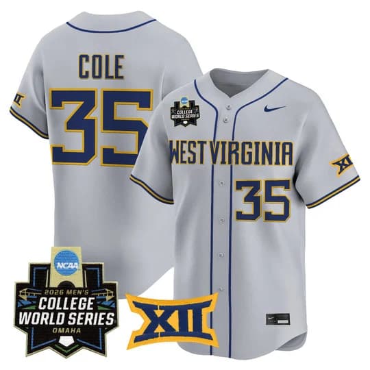 Men's West Virginia Mountaineers 2026 World Series Patch Vapor Premier Limited Jersey - All Stitched Chansen Cole # 35
