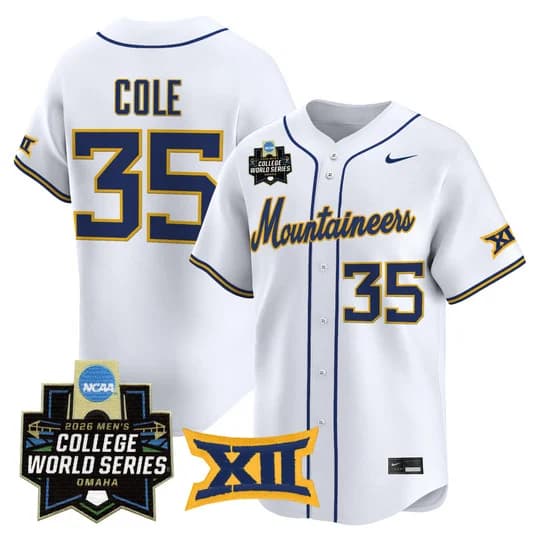 Men's West Virginia Mountaineers 2026 World Series Patch Vapor Premier Limited Jersey - All Stitched Chansen Cole #35