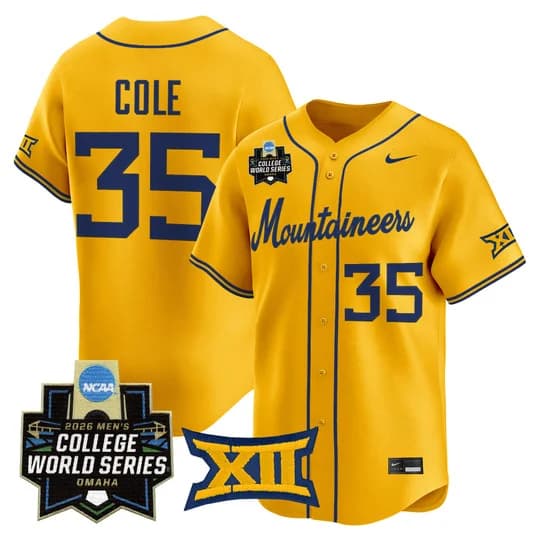 Men's West Virginia Mountaineers 2026 World Series Patch Vapor Premier Limited Jersey - All Stitched Chansen Cole 35