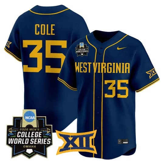 Men's West Virginia Mountaineers 2026 World Series Patch Vapor Premier Limited Jersey - All Stitched Chansen Cole35