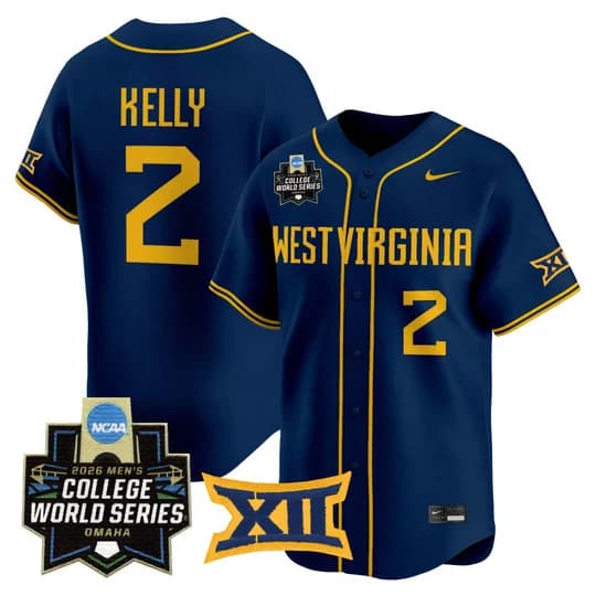 Men's West Virginia Mountaineers 2026 World Series Patch Vapor Premier Limited Jersey - All Stitched Gavin Kelly  2