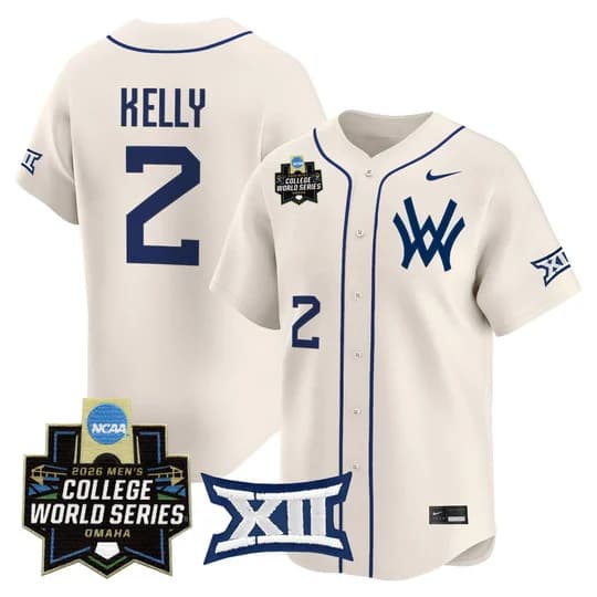 Men's West Virginia Mountaineers 2026 World Series Patch Vapor Premier Limited Jersey - All Stitched Gavin Kelly #  2