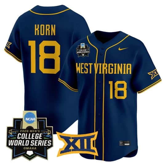 Men's West Virginia Mountaineers 2026 World Series Patch Vapor Premier Limited Jersey - All Stitched Ian Korn 18