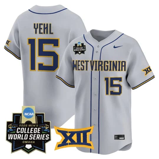 Men's West Virginia Mountaineers 2026 World Series Patch Vapor Premier Limited Jersey - All Stitched Maxx Yehl # 15