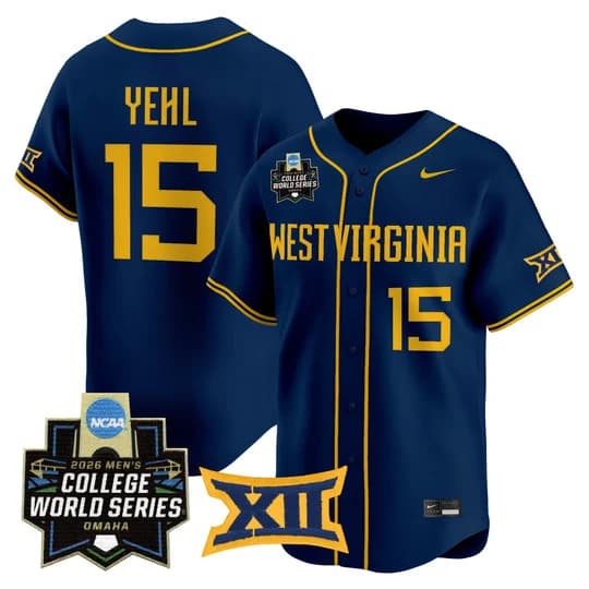 Men's West Virginia Mountaineers 2026 World Series Patch Vapor Premier Limited Jersey - All Stitched Maxx Yehl 15