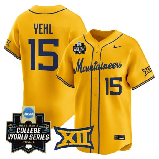 Men's West Virginia Mountaineers 2026 World Series Patch Vapor Premier Limited Jersey - All Stitched Maxx Yehl15