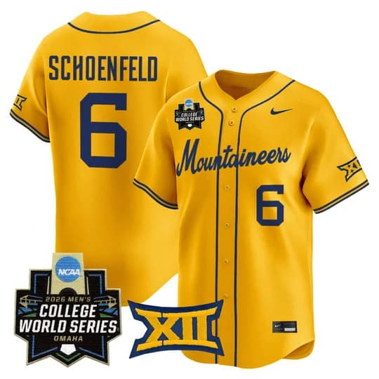 Men's West Virginia Mountaineers 2026 World Series Patch Vapor Premier Limited Jersey - All Stitched Paul Schoenfeld6
