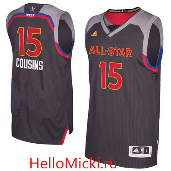 Men's Western Conference DeMarcus Cousins adidas Charcoal 2017 NBA All-Star Game Swingman Jersey
