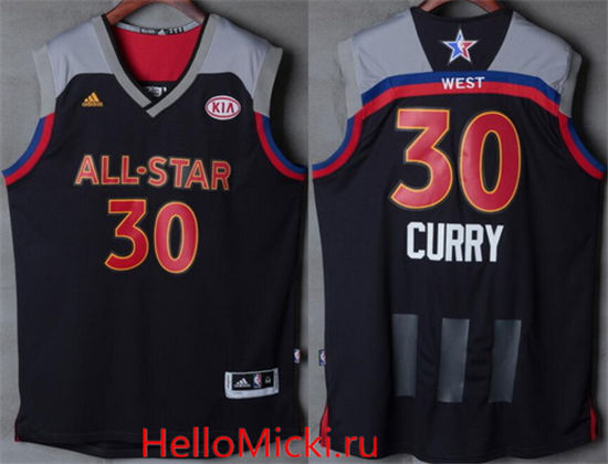 Men's Western Conference Golden State Warriors #30 Stephen Curry adidas Black Charcoal 2017 NBA All-Star Game Swingman Jersey