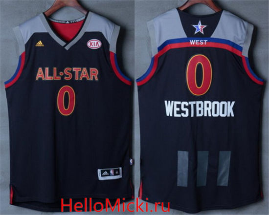 Men's Western Conference Oklahoma City Thunder #0 Russell Westbrook adidas Black Charcoal 2017 NBA All-Star Game Swingman Jersey