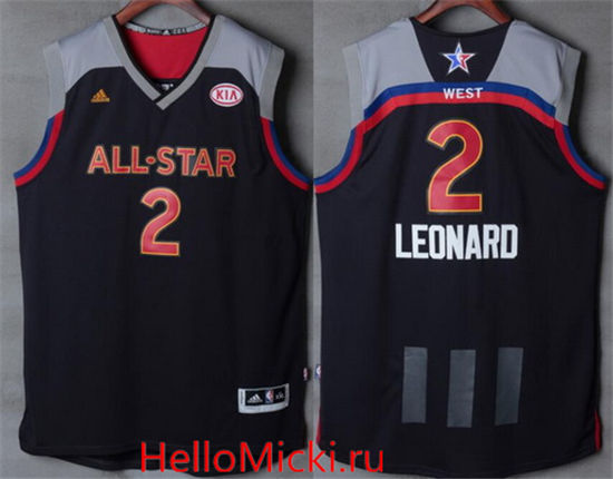 Men's Western Conference San Antonio Spurs #2 Kawhi Leonard adidas Black Charcoal 2017 NBA All-Star Game Swingman Jersey