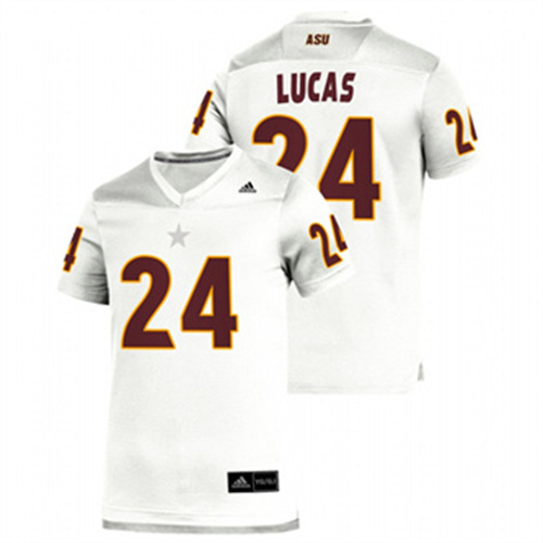 Men's White Arizona State Sun Devils Chase Lucas Replica College Football Jersey